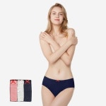 제임스딘 여성 면스판 60수 미디 삼각 3매입 세트 W3141