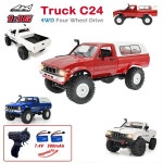 풀체중계 Wpl C24 1 RC카 1 16 2 4g 4wd 락 크롤러 전기 클라이밍 트럭 LED 온 로드 어린이 장난감 선물