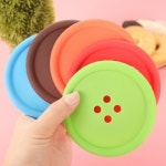 단추 컵받침 실리콘 컵받침 답례품 판촉물 기념품 단체선물