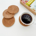 수제 라탄 티코스터 컵받침 홀더 베트남 수제품 라탄 티 코스터