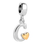 SexyMandala 이니셜 레터 A-Z 알파벳 하트 댕글 참 비즈 팔찌 목걸이 메탈 구리
