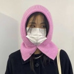 여자 대학생 겨울 캠퍼스 룩 엠티 후드 바라클라바