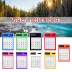 태양광 계산기 태양열 칼라 슬림 투명 전자 계산기 계산기 레드 BL05353