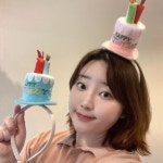생일 케이크 머리띠 파티 사진소품 2컬러