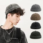 레터링모자 빈티지 워싱 와치캡