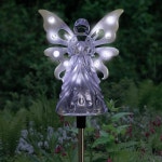 Exhart Garden Solar Lights Decorative Angel Stake LED 12개 귀여운 마당과 길 장식 흰색 4 x 34 Small