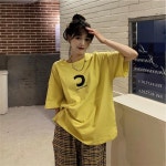 여성 티셔츠 반팔 박스 알파벳