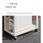 컴퓨터 본체 수납 프린터 복합기 서랍 책상 이동식 프레임 선반 서랍장 2단 단풍벚나무 화이트랙