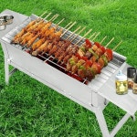 WOTHSI 81 32 휴대용 숯 BBQ 그릴 야외 캠핑 포트럭 여행용 소형 접이식 그릴 라지 Large