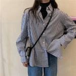 TS 여성 스트라이프 루즈핏 2컬러 심플 셔츠 H1165