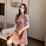옷자락 여자 여름 호캉스 여행 플라워 패턴 랩스타일 원피스