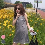 알티피아 여른 여성 롱나시 힙커버 민소매 레터링박스티