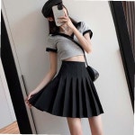 발랄한 여성 A라인 미니 주름 스커트 치마 데일리룩 03