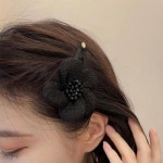여성 잔머리 앞머리 헤어 고정 플라워 똑딱삔