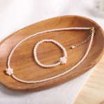 시후주얼리 꽃진주 펜던트 크리스탈진주 팔찌 c EC366B