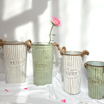 동그라미 빈티지 가든 롱 바스켓 그린 긴 양철통 우산통 우산꽂이 화분 인테리어 소품 소 1개 그린