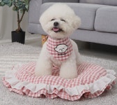 강아지 원형 체크 쿠션 1P 고양이 보금자리