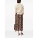 GANNI GANNI 레오파드 프린트 조젯 맥시 스커트