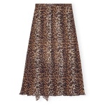 GANNI GANNI 레오파드 프린트 조젯 맥시 스커트