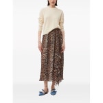 GANNI GANNI 레오파드 프린트 조젯 맥시 스커트