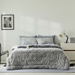 브릴랑 국내산 풀달라셀 클라우드 겨울 극세사 차렵이불베개커버세트 다크그레이