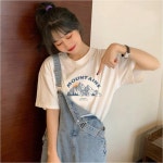 여성 루즈핏 박스티셔츠 프린팅티 여름반팔티 깔끔