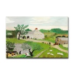 그랜마 모지스 그림 인테리어 명화 액자 05 양떼 목장 03 10호 60x40 cm