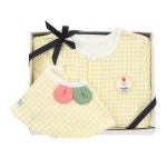 블루독베이비 블루독베이비 뱀띠 임신선물 출산선물 예쁜옷 YE 쁘띠체크우주복 옐로체크라운드롤링빕 SET1 한화 44A70-041-17