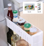 슬림 4단 틈새장 이동식 선반 틈새 수납장 M12770