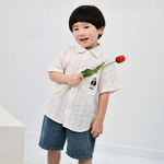 베베몽스토리 남아용 곰돌이 남방 청반바지 세트 100