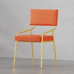카페 음식점 식당 호프집 양면형 붙박이쇼파 노르딕 다이닝 체어 등받이 Orange-gold frame 1개