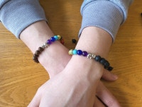 남자합장주 차크라 코끼리팔찌 불교팔찌 화산석 천연석 팔치 백자코끼리차크라