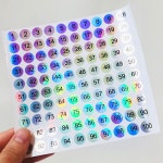 홀로그램스티커 1-500 원형 숫자 번호 무지개 스티커 홀로그램스티커1100
