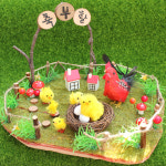 Her1088 봄 병아리 잔디 앞마당 부활절 장식 소품 둥지 달걀 계란모형 1 병아리앞마당 축부활