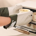 실리콘 주방장갑 오븐 냄비 베이킹 열차단 오븐장갑 올리브 1P