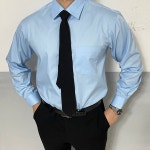 포시즌셔츠 비침X 가을겨울 일반핏 트윌 구김없는 와이셔츠 2017 단체복 유니폼 작업복 FS-2017 90
