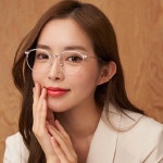 룩스토어 가벼운 반뿔테안경 블루라이트차단 하금테안경 C15 카키 137 x 143