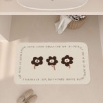 화장실발매트 주방발판 라이트브라운 구조토 플라워