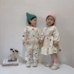 온리히얼 포근남매룩 어린이집 원복 아기등원복 어린이집등원복 남매룩 남아상하복 여아원피스 두돌아기옷 원피스 100