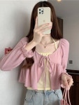 여자 가을 가디건 카디건 루즈핏 봄 나시 쇼트 상의 투피스 BE3