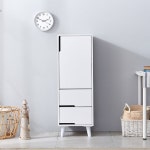 400x1200 4단 서랍 문있는 수납장 틈새 문달린 그레이화이트투톤