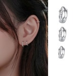 S925 원터치 귀걸이 지르콘 서클 은귀걸이