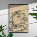 동양화 외국인선물 산수화 한국화 풍경화 수묵담채화 포스터 액자 한국기념품 진경산수화 조선시대그림 민속품 한국전통그림 A2 420x594mm... 