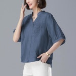 스윗트리 린넨 엄마 여름 티셔츠 블라우스 j0758