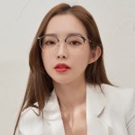 룩스토어 럭셔리 반뿔테안경 오피스룩 하금테안경 블루라이트차단 uv차단 청광안경 변색렌즈 블루라이트차단 변색렌즈 C9-로즈골드