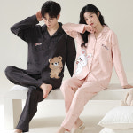 러빙유 귀여운 커플잠옷 세트 콩닥콩닥 큐피트 긴팔 홈웨어 상하세트 신혼부부 카라 남성2XL 105 110