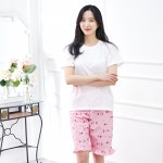 여성용 퍼니스토리 엠보 5부 파자마 1매입 여성 퍼니스토리핑크