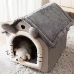 반려동물 방석 고양이 침대 부드러운 깊은 수면 집 겨울 이동식