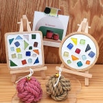 미아아트 유리공예 타일공예 업사이클링 조각 티코스터 만들기 환경 교육 DIY 키트 원형 선택안함 1개