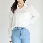 모이르벨라 브리즈 포켓 카라 긴팔 블라우스 T24SS2-A0409